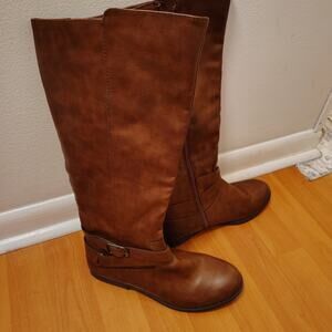 Style & Co Brown Knee‑High Boots • Faux Leather • Size 7.5